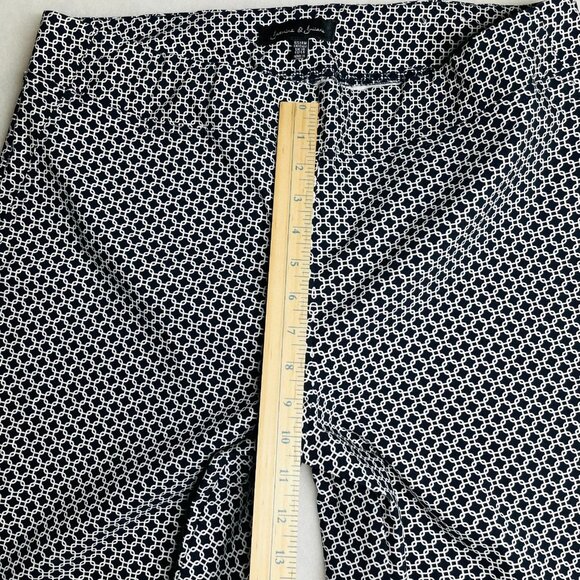 Jasmine & Julia Navy Geometric Stretch High Rise Pull On Capri Pants Size 14W - Picture 8 of 10